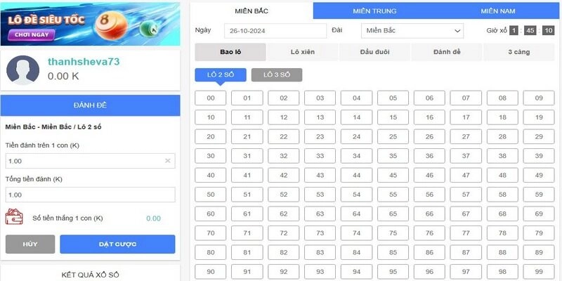 Lô đề online 3 miền có nhiều cách thức đặt cược